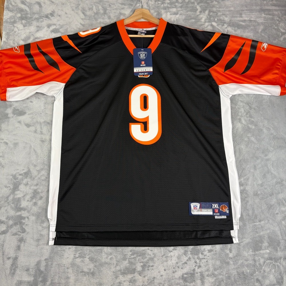 NWT VTG Carson Palmer #9 Cincinnati Bengals Stitched Reebok Jersey Mens 2XL